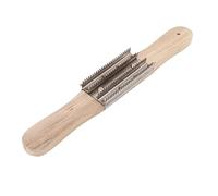 Rastrello per lucidatura da 15 pollici, Rastrello per lucidatura in metallo da 37 cm, Strumento per denti in acciaio inossidabile, Pulitore composto manico in legno, Rimozione di composti residui