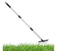 Rastrello per paesaggistica - 8 denti in acciaio per erbacce e scarificatore, strumento per allentare il terreno, per prato, giardino, agricoltura, cortile, paesaggistica all'aperto