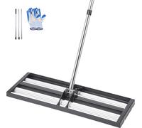VEVOR Rastrello Livellatore per Prato con Manico Regolabile Lunghezza 2130 mm, Piastra di Base da 254 x 762 mm, Livellatore per Terreno in Metallo Antiruggine Rastrello per Campo da Golf, Giardino
