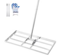 VEVOR Rastrello Livellatore per Prato, Livellatore in Acciaio al Carbonio Antiruggine con Manico da 2130 mm, Piastra di Base da 254 x 1219 mm Regolabili per Campo da Golf da Giardino