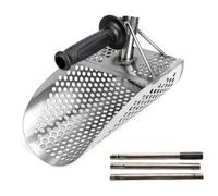 Rastrello per pulci di mare Paletta for sabbia in acciaio inossidabile con manico lungo, perfetta for le attività di rilevamento dei metalli in spiaggia