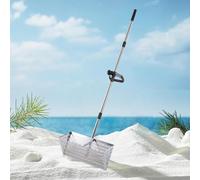 Rastrello per sabbia, paletta profonda, manico lungo, in acciaio al carbonio,