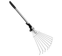 rastrello, Rastrello for prato, rastrello da giardino con manico, rastrelli for erba, for estensibile for una pulizia rapida, portatile for erbacce, spazzare le foglie e cadute, in ferro for diserbare