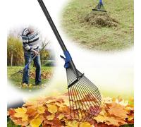 Rastrello regolabile per foglie, manico lungo 134,6 cm, rastrello da giardino per prati e foglie con testa espandibile da 20,3 a 43,2 cm, rastrello da giardino per donne e bambini, per giardinaggio