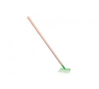 Rastrello rosso con manico in metallo/legno 80 cm - Verde