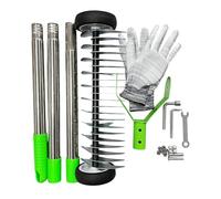 Rastrello scarificatore, robusto rastrello da giardino con strumento regolabile per la cura del prato, per rimuovere muschio e feltro per prato, per cortile, giardino, terrazza, per raccogliere erba