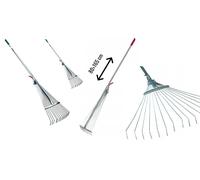 Rastrello scopa per foglie manico regolabile telescopico da giardino 15 denti