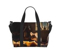 rat - Borsa a tracolla da donna, borsa da viaggio, casual, con cerniera, adatta per lavoro, viaggi, fitness, viaggi, colore nero, taglia unica