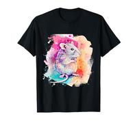 Rat Lover Colorful Ritratto Motivo Roditore Pet Cute Rat Proprietario Maglietta