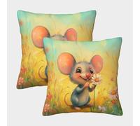 Rat Stampato in 3D Federe Per Cuscino Decorativo Regalo Di Compleanno E Natale Animals Cuscino Decorativa Set Di 2 Per Divano Camera Da Letto Divano Cuscino 45x45cm