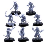Rat Warriors Figura di Ratmen in miniatura per giochi di ruolo fantasy da 28 mm Dungeons and Dragons giochi di ruolo in miniatura