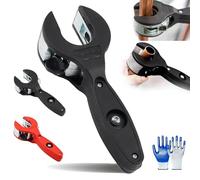 Ratcheting Pipe Cutter Tool, Ratchet-type Pipe Cutter, One Hand Fast Pipe Cutting Tool for Cutting 5/16-1-1/8 inch Stainless Steel Copper Aluminium Pipes in Tight Space (1PCS-Black)