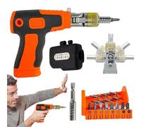 Ratcheting Screwdriver, Multi-Angle Electric, Ergonomic Repair Tool, Sturdy Alloy Steel, Versatile Bit Set, Perfect for Professionals Includes 14 Various Sizes Bits