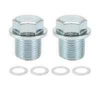 RATCHROLL 1 Set Tappo di Scarico Olio Universale Antisperimento 0.98" Altezza Tappo di Scarico del per carter Vite di Riparazione con Guarnizione Tono Argento Acciaio Alluminio M17x1.5