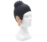 Ratdlyz Masco di vecchia strega verde spaventosa, demoni sorridenti, vecchia strega bianca, con capelli e cappello, travestimento da mago dell'orrore, coprivolto realistico