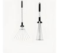 Rateau a foglie regolabile e pieghevole, in metallo, telescopico per giardino, cortile e prato. Ideale per raccogliere Foglie, Pulire Arbusti e Piccole Superficie.