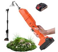 Rateau de diserbage elettrique, mini motocoltivatore elettrico, asta di estensione da 1,1 m e batteria 21 V, larghezza di lavoro 30 mm, strumento di diserbo per giardini e prati (1 batteria)
