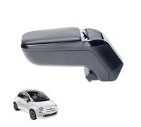 RATI ARMSTER 2 Bracciolo adatto per FIAT 500 2016-2024 [nero,pelle vegana] Bracciolo centrale retrofittabile con vano portaoggetti