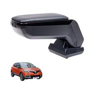 RATI ARMSTER S Bracciolo adatto per RENAULT CAPTUR 2013-2017 /CLIO 2013-2019 [nero,pelle vegana] Bracciolo centrale retrofittabile con vano portaoggetti