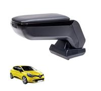 RATI ARMSTER S Bracciolo adatto per RENAULT CLIO 2013-2019 [nero,pelle vegana] Bracciolo centrale retrofittabile con vano portaoggetti