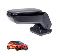 RATI ARMSTER S Bracciolo adatto per RENAULT CLIO 2019- [nero,pelle vegana] Bracciolo centrale retrofittabile con vano portaoggetti