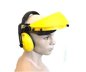 Ratioparts 006,698 - Cuffie protettive con visiera trasparente per circonferenza testa 52-63 cm, colore: Giallo