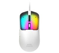 Mars Gaming MM-VIPER, Mouse Gaming Ultralight 56g, RGB Chroma Configurabile, Sensore Ottico A825PRO, 12800 DPI e 1000Hz, Switch Meccanici HUANO, Software Dedicato, Cavo Intrecciato USB-A/USB-C, Bianco