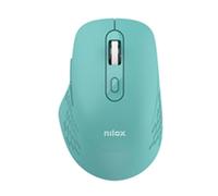 Ratón Nilox Dual Wireless Bluetooth USB 1600 DPI Cian 6 Pulsanti Silenzioso