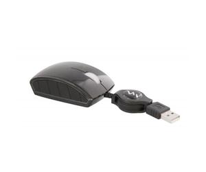 Ratón TnB Guppy MUG3BK Compatto Cavo Retrattile USB Nero