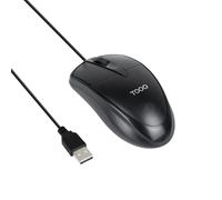 TOOQ TQM-1001-B - Mouse ottico con cavo USB, 1000 DPI, colore Nero
