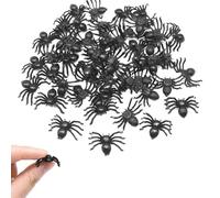 Ratpzou Ragni Falsi,Ragni di Halloween,50X Ragni Neri - Puntelli di scherzi di Halloween per Feste in Costume Carnevali Decorazione scherzosa di