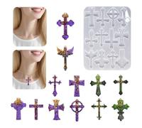 Ratpzou Stampo In Silicone Per Pendenti A Croce,Modello In Silicone Per Gioielli Con 12 Cavità - Stampo Per Realizzare Charm Portachiavi | Per Feste Compleanni Uffici Casa Stanza Scrivania Piano Di