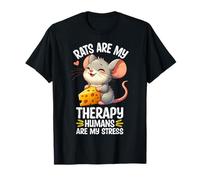 Rats Are My Therapy Humans Are My Stress Maglietta