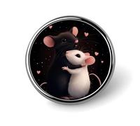Rats Love Brooch Pins for Women Men Cute Badge Lapel Pins for Backpack Dress Accessories