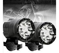 RATSTONE Faretti Led Moto,Fari Supplementari Moto,Luce Ausiliaria a Led Per Moto,6000k, Alluminio Ad Alta Conducibilità Termica, Impermeabile e Antipolvere,Compatibile Con La Maggior Parte Delle Moto