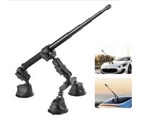 RATSTONE Set Di Supporti Per Auto a Tripla Ventosa,Con Prolunga/Bastone Per Selfie 2 In 1 Da 112 Cm,Adatto Per Insta360,Supporto a Tripla Ventosa Per Parabrezza e Finestrini Dell'Auto