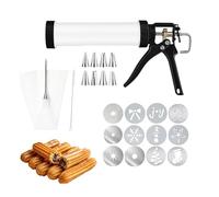 RATSTONE Sparabiscotti Professionale,Spara Biscotti,con 12 Dischi per Biscotti,9 Ugelli Siringa per Dolci in Acciaio per Realizzare,Pressa per Pasticceria Biscotti Realizzare Salsiccia