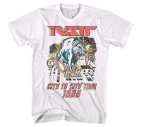 RATT City To City USA Tour 1989 Men's T Shirt Heavy Metal Concert Tour Rock Band White L
