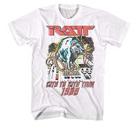RATT City To City USA Tour Men's T Shirt Heavy Metal Concert Tour Rock Band White 3XL