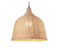 Rattan Art Lamp Shade Wicker Pendant Metal Lamps Vintage Chandelier Hanging Natural Woven Light Fixtures for Bedroom Living Room Reading Room(25cm/10in*30cm/11.8in)