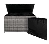 Rattan Box da giardino Grigio Grande 138cm Cassapanca per cuscini 582L