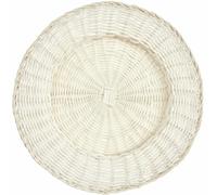 Rattan Deko-Teller, Weiß, Ø 34 x 4cm