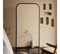 Rattan Indoor Room Divider, Freestanding Wall Divider Screen, Japanese Privacy Screens Panel with Storage Shelf, Handwoven for Bedroom Study Hotel Restaurant Separator(Black,180cm/70.8in)