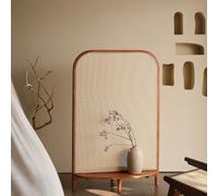 Rattan Indoor Room Divider, Freestanding Wall Divider Screen, Japanese Privacy Screens Panel with Storage Shelf, Handwoven for Bedroom Study Hotel Restaurant Separator(Cherry,140cm/55.1in)