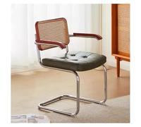 Rattan intrecciato a mano del cuoio dell'unità di elaborazione che pranza le sedie con i braccioli, disposizione dei posti a sedere comoda per il caffè