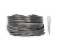 Rattan park 50m-55m plastic rattan repair kit (Contains Weaving Tool),9mm width Rattan Repair Material, Plastic Rattan for Wicker Furniture Repair - Weight 0.5Kg (Rustic Grey)