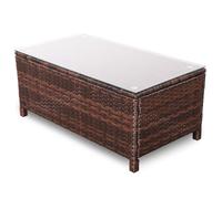Rattan park Square Outdoor Coffee table in Wicker Essential for Leisure Time by The Pool and on The Terrace (Marron, 90x50x38cm) (Brown)