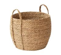 Rattan Planter Basket, Rustic Woven Plant Pot, Organizer With Handle | Charming Natural Home Accent, Sturdy Dual Carrying Handle Feature, Versatile Storage Organization Value For Farmhouse Room