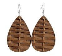 Rattan Wicker Brown Texture Orecchini Pendenti A Goccia In Finta Pelle Eleganti Orecchini Da Donna Leggeri Ciondolo A Goccia Per Accessori Feste Balli