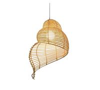 Rattan Woven Shades Wicker Chandelier Handmade Ceilings Pendant Lighting Fittings Hanging Kitchen Island Over Lamp for Living Room Bedroom (Not Included)(30 * 50cm)